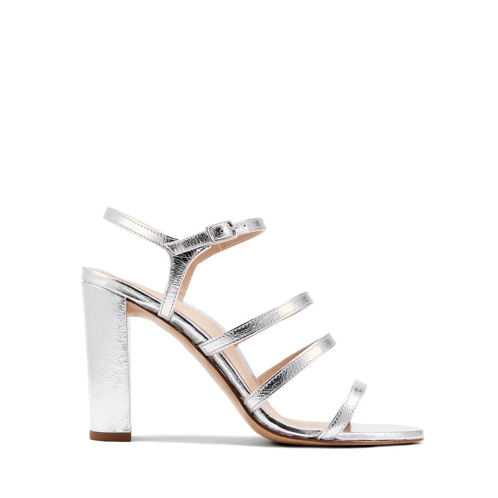 NWOT Inez Sasha Heels in Silver Metallic